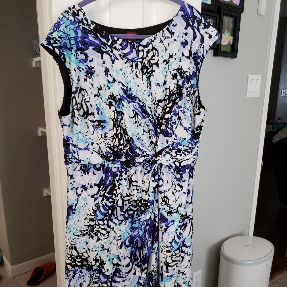 Blue career dress